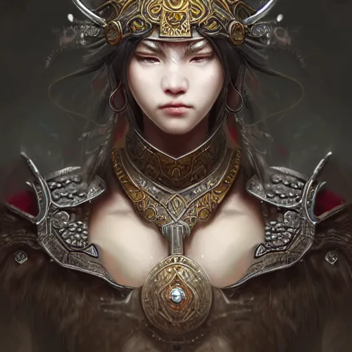 Image similar to beautiful extremely detailed intricate concept art depicting a warrior by wlop. shining jewelry. bcy. net