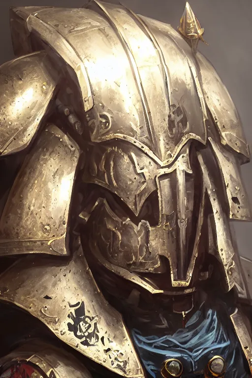 Image similar to armor portrait heros warhammer 4 0 k horus heresy fanart - the primarchs emperor by johannes helgeson animated with vfx concept artist & illustrator global illumination ray tracing hdr fanart arstation zbrush central hardmesh 8 k octane renderer comics stylized