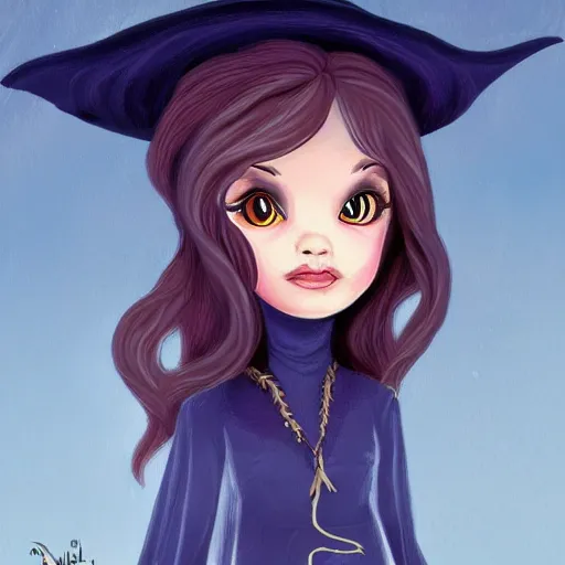 Prompt: a witch by disney, digital art