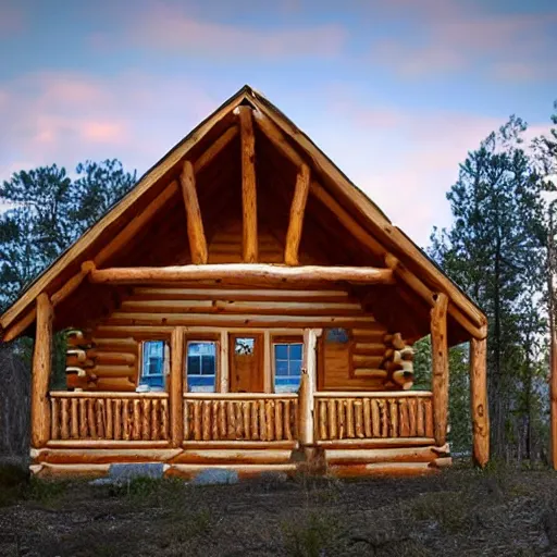 Prompt: log cabin neighborhood