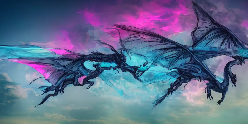 Prompt: dimly lit muted multi-color smoke (blues, greens), muted neon smoke, smoke reminiscent (translucent transparent shape) of fierce flying racing dragons with large outstretched wings flying, a distant vague city park landscape in the background, photographic, stunning, inspiring, super high energy, swift, fast, fleeting, 8K, 4K, UE5