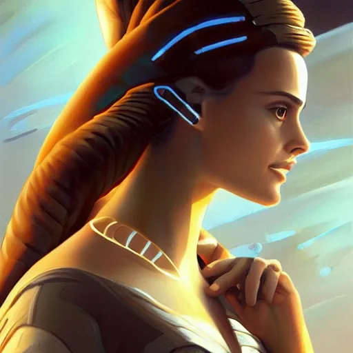 Image similar to padme amidala ( natalie portman ), star wars attack of the clones, game design fanart by concept artist gervasio canda, behance hd by jesper ejsing, by rhads, makoto shinkai and lois van baarle, ilya kuvshinov