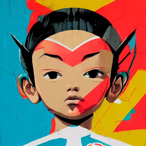 Prompt: Supreme x Adidas x Astro Boy Painting by Sachin Teng, asymmetrical, Organic Painting , Matte Painting, geometric shapes, hard edges, graffiti, street art,:2 by Sachin Teng:4
