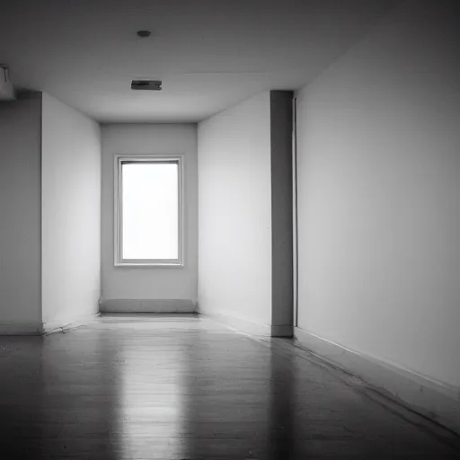 Image similar to empty rooms, liminal space, photography