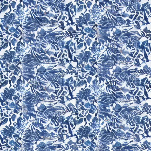 Image similar to brushed loose indigo blue floral motif with negative space inspired by indigo japanese tie dye wgsn trend