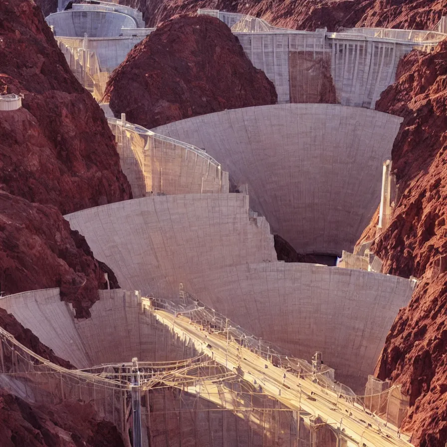 Prompt: “ultra realistic wooden hoover dam made of wood light rays”