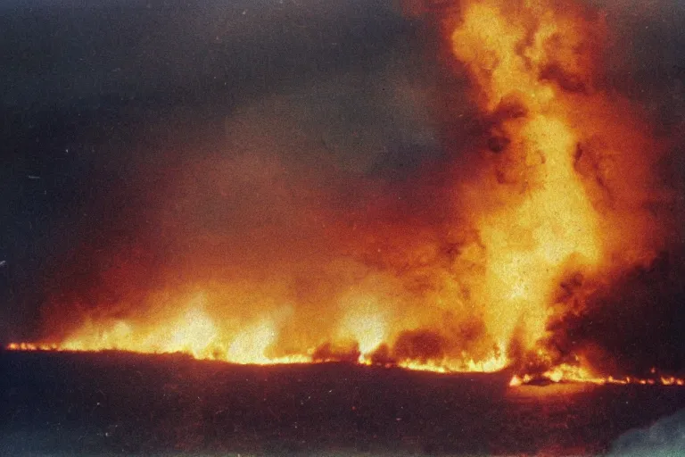 Image similar to chrevolet malibu 8 2 bursting into flames and exploding, photograph