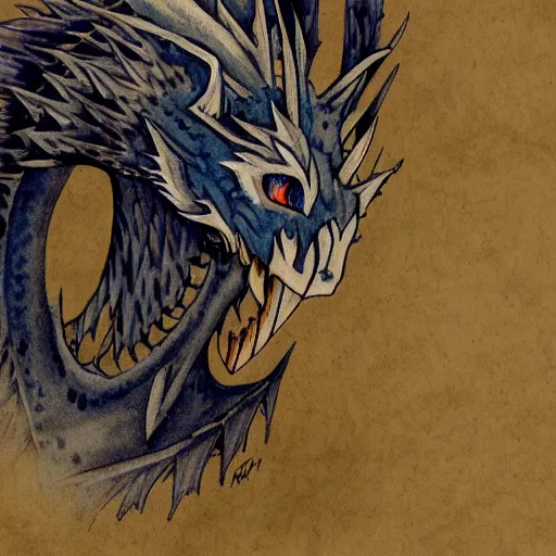 Prompt: blue eyes white dragon, illsuion, illustration, painting