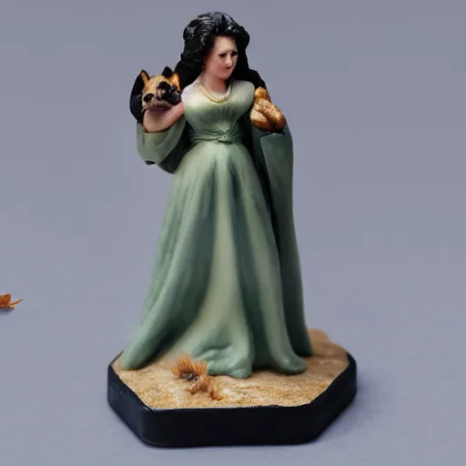 Prompt: 80mm resin detailed miniature of a Woman with a Dog, Product Introduction Photos, 4K, Full body, simple background