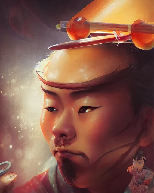 Prompt: japanese sushi chef, perfect face, akihabara, cinematic, highly detailed, psychedelic, digital painting, artstation, smooth, hard focus, illustration, art by jessica rossier and and brian froud