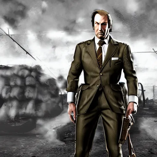 Image similar to Saul Goodman at Metal Gear Solid game on PS one