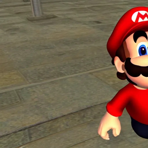 Prompt: danny devito, mario 6 4 screenshot