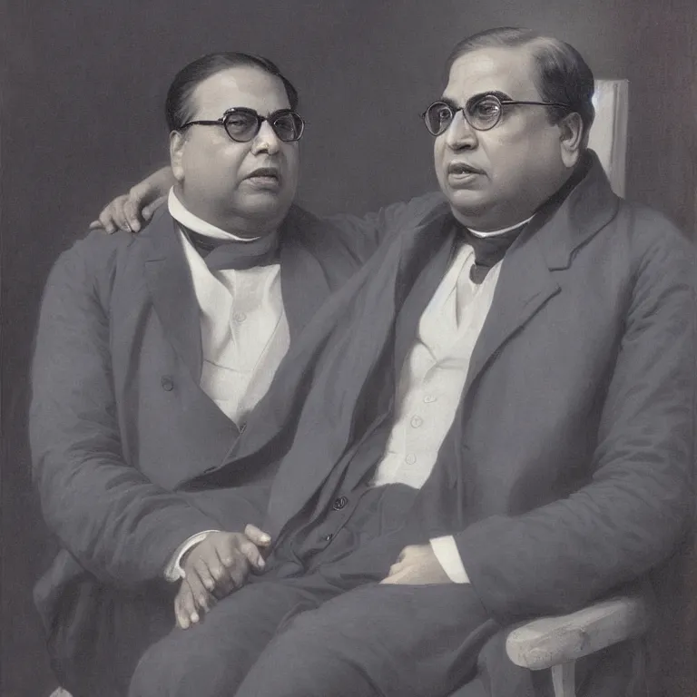 Prompt: Dr BR Ambedkar by William Adolphe Bouguereau