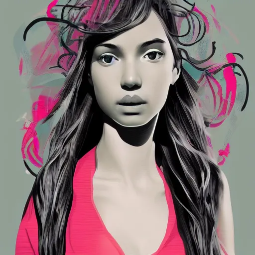 Image similar to teen girl, digital art