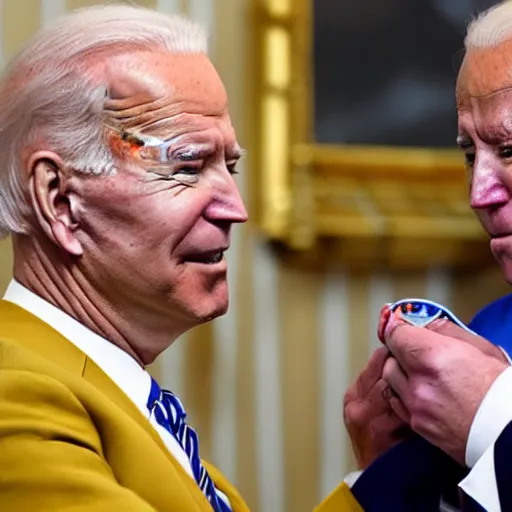 Image similar to joe biden giving asuka the medal of honor, photograph by, 4 k