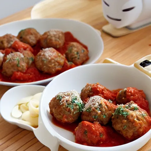 Image similar to pasta and meatballs shaped into a living room set