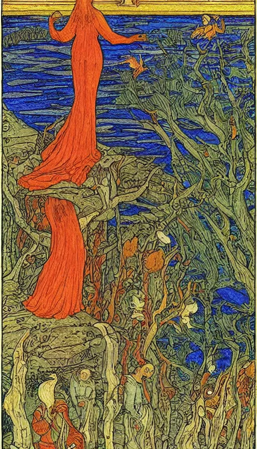 Image similar to the end of the world, by ivan bilibin,