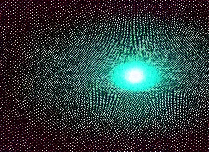 Prompt: pixel tracing style of particles in a event horizon of black hole, color film grain, ultra realistic