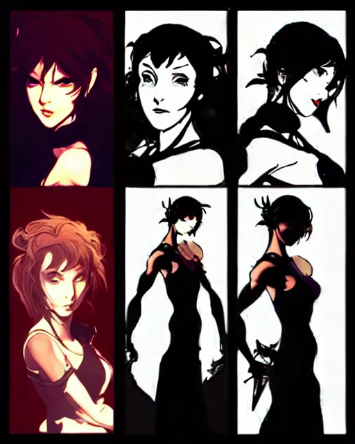 Image similar to style of yoji shinkawa, don bluth : : gorgeous mary elizabeth winstead : : evil sorceress, swirling black magic, black dress : : symmetrical face, symmetrical eyes : : full body pose : : gorgeous red hair : : cinematic lighting : :