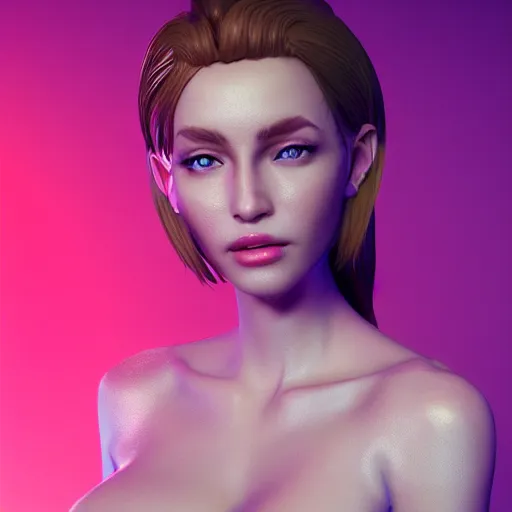 Image similar to Beautiful woman in the style of Roger Magrini, ArtStation, Unreal Engine 5, Blender, Octane render, rendered by Arnold, 4K.