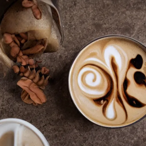 Image similar to photo, asian dragon as latte art