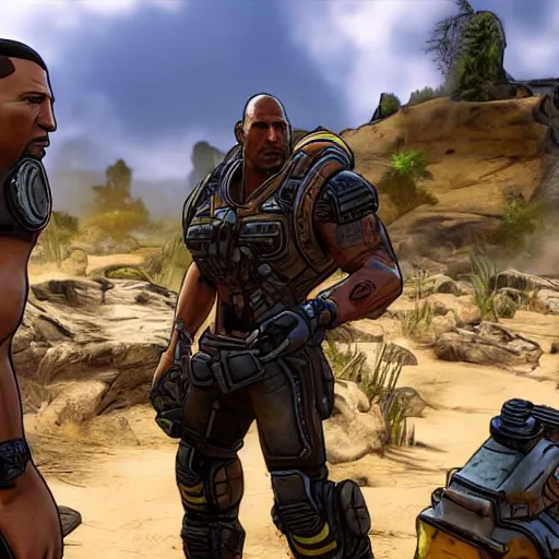 Prompt: Dwayne Johnson in borderlands 2 very detailed 4K quality super realistic