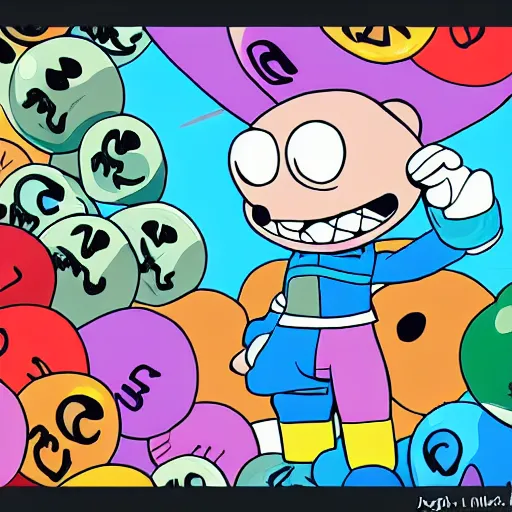 Image similar to gumball watterson, digital art, drawn by mike inel