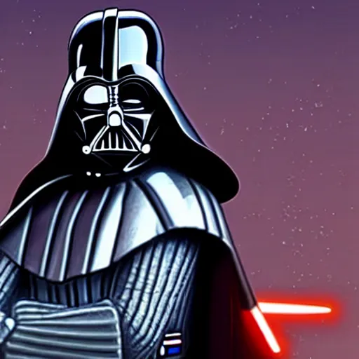 Image similar to Darth Vader as a character in a Pixar cartoon