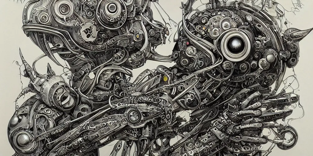 Image similar to a beautiful painting of robot by aaron horkey, trending on artstation