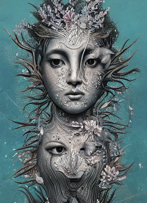 Image similar to Fish goddess painting by Dan Hillier, trending on artstation, artstationHD, artstationHQ, 4k, 8k