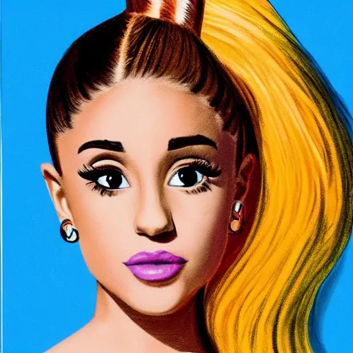 Prompt: portrait of ariana grande, by Dr seuss