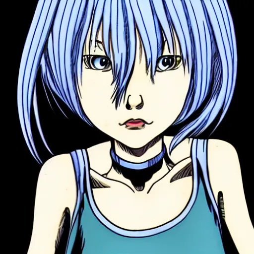 Image similar to rei ayanami by junji ito