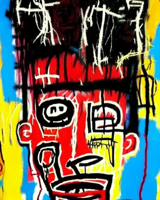 Image similar to stunning realistic portrait by jean - michel basquiat