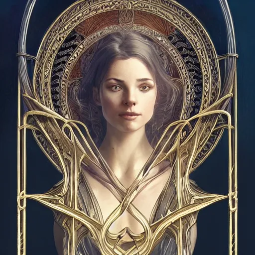 Image similar to a strange harp, d & d, fantasy, intricate, elegant, symmetrical face, highly detailed, digital painting, artstation, concept art, smooth, sharp focus, illustration, art by artgerm and greg rutkowski and alphonse mucha