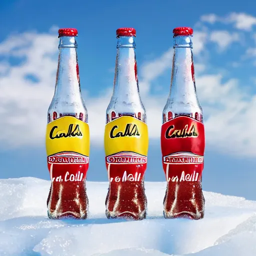 Image similar to an icy cold bottle of conka cola, marketing promo photo