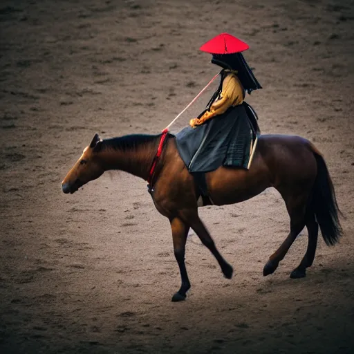 Image similar to Samurai riding a horse, XF IQ4, f/1.4, ISO 200, 1/160s, 8K, RAW, unedited, symmetrical balance, in-frame