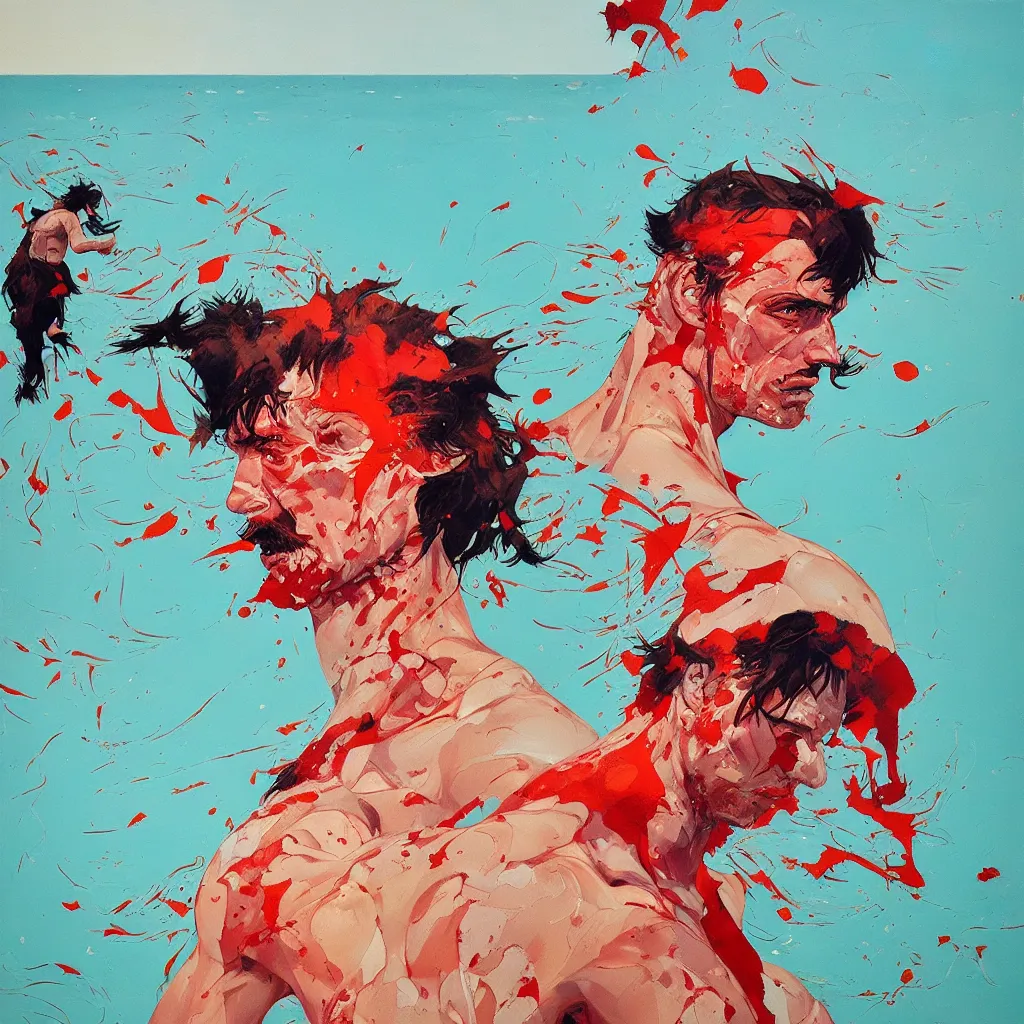 Image similar to the pandemonium of the sea becomes the man, oil on canvas, by conrad roset, by jake parker, sharp focus