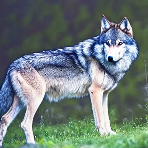 Image similar to photograph of a beautiful female wolf taken in the wild