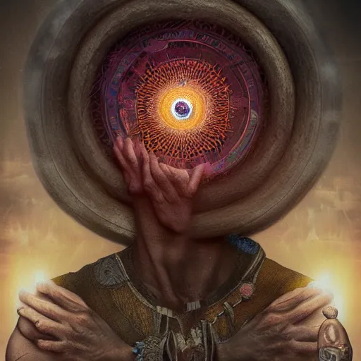 Image similar to third eye prediction, artist interpretation of third - eye visions, trending on artstation, matte painting