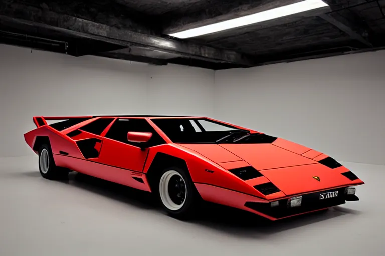 Image similar to lamborghini countach studio photo