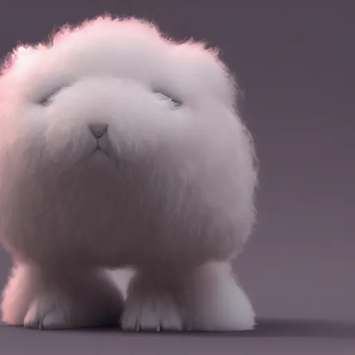 Prompt: a fluffy fluffy fluffy creature , concept art, trending on artstation 3D.