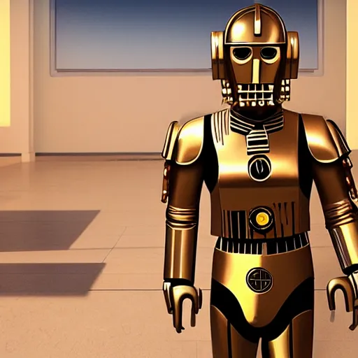 Image similar to painting of c - 3 p 0, unreal engine