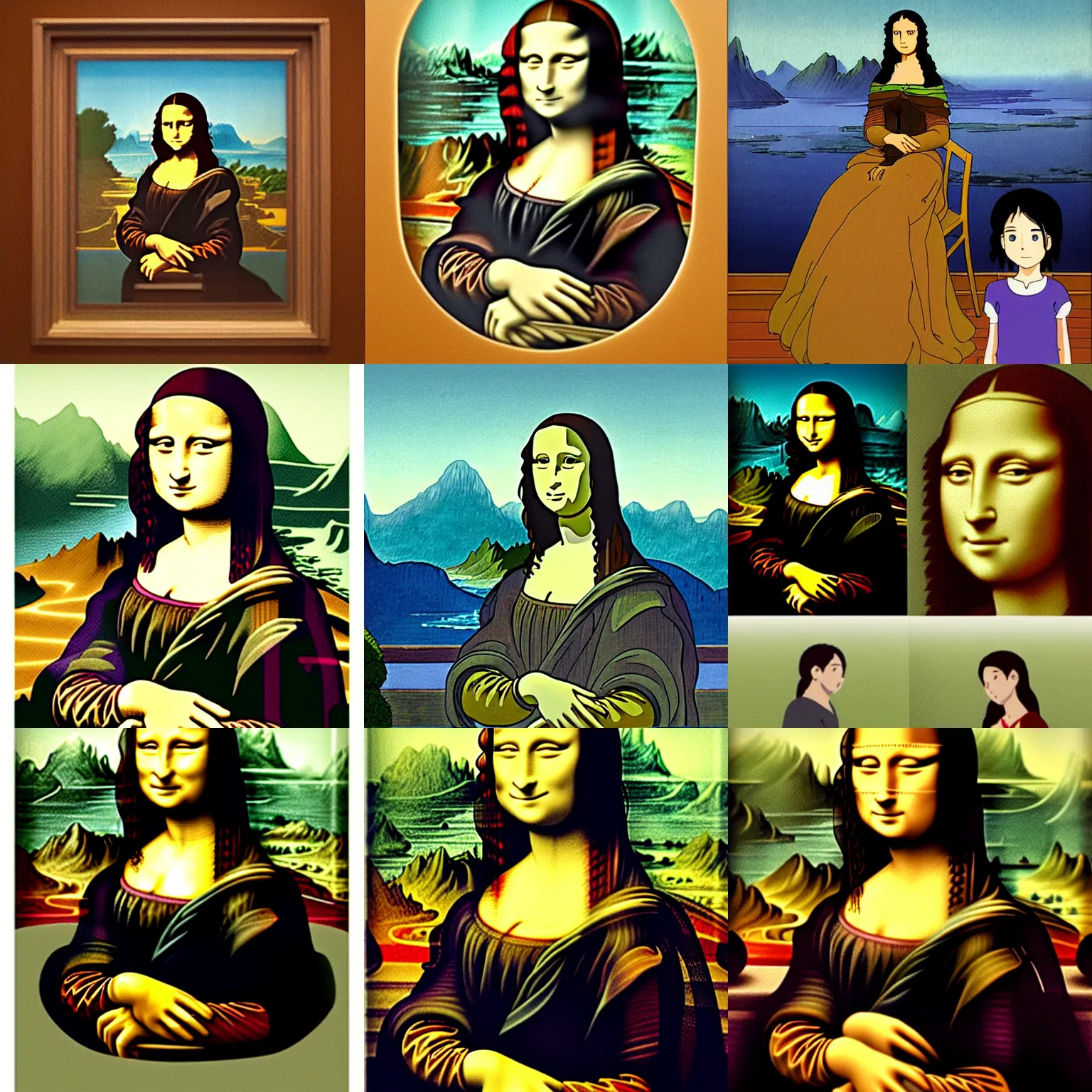 Prompt: the mona lisa by studio ghibli