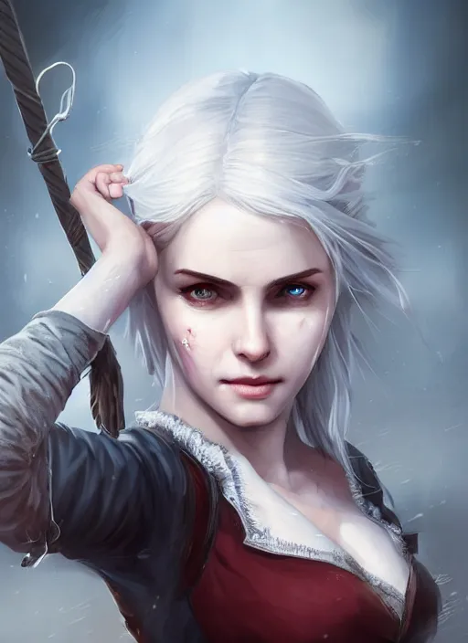 Prompt: portrait of ciri from the witcher storm blessed | | cute - fine - face, pretty face, realistic shaded perfect face, fine details by stanley artgerm lau, wlop, rossdraws, james jean, anime style, andrei riabovitchev, marc simonetti, and sakimichan, tranding on artstation