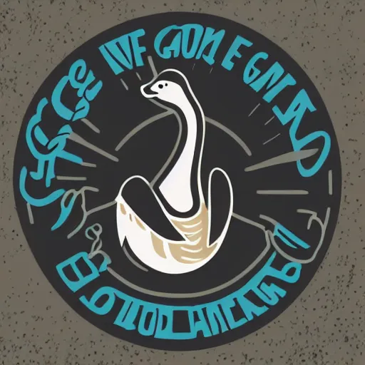 Image similar to goose sticker design, flat illustration