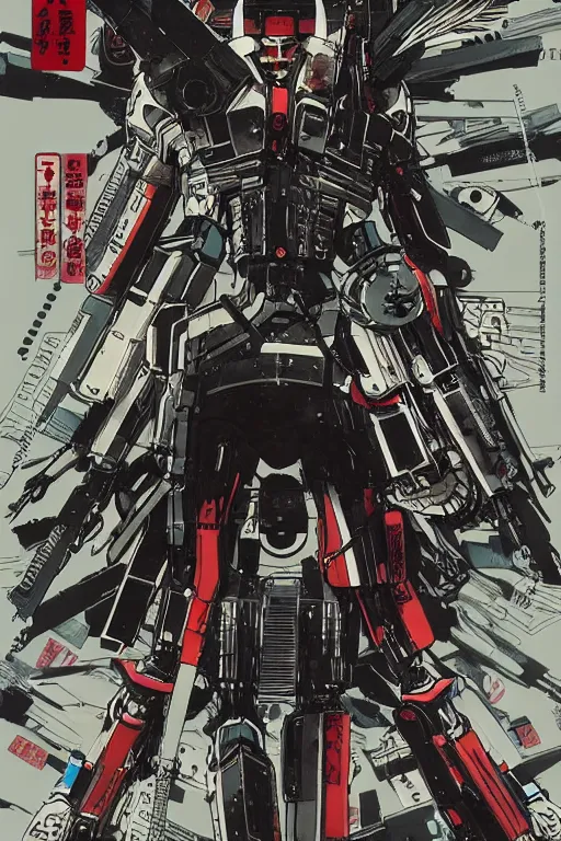 Image similar to professionally drawn seinen mature cyberpunk detective horror action manga comic cover about hindu mecha, full color, beautifully drawn coherent professional, drawn by ilya kuvshinov, ilya kuvshinov, satoshi kon and tsutomu nihei. japanese script kanji hiragana on the cover. simplistic minimalist stylized cover art. cel shaded