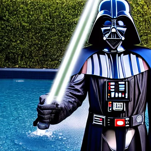 Image similar to Darth Vader bathing in a pool