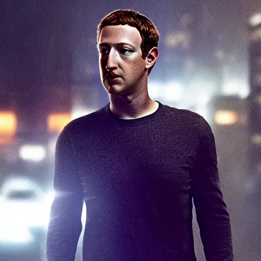 Image similar to epic movie still of mark zuckerberg in blade runner 2 0 4 9