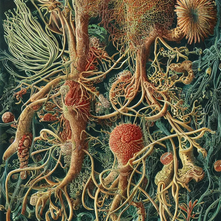 Image similar to hyperrealistic detailed illustration of the natural biological world by ernst haeckel