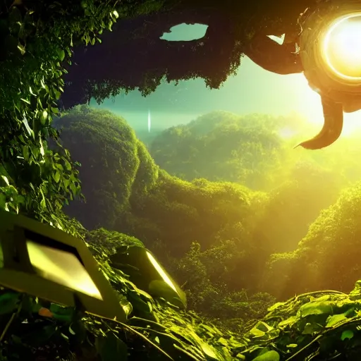 Image similar to cinema 4D cinematic render, utopian jungle in space , Galaxy in the sky, a detailed zoned in human anatomy veins, nature, heavy green, dramatic lens flares,far view apes hanging from vines, a evil dark sun , depth field, unreal engine, sharp, incredible detail, professional composition, quality digital art, 4k, 4k concept art and hyper realism